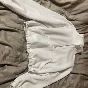 SHEIN White Half-Zip Sweatshirt